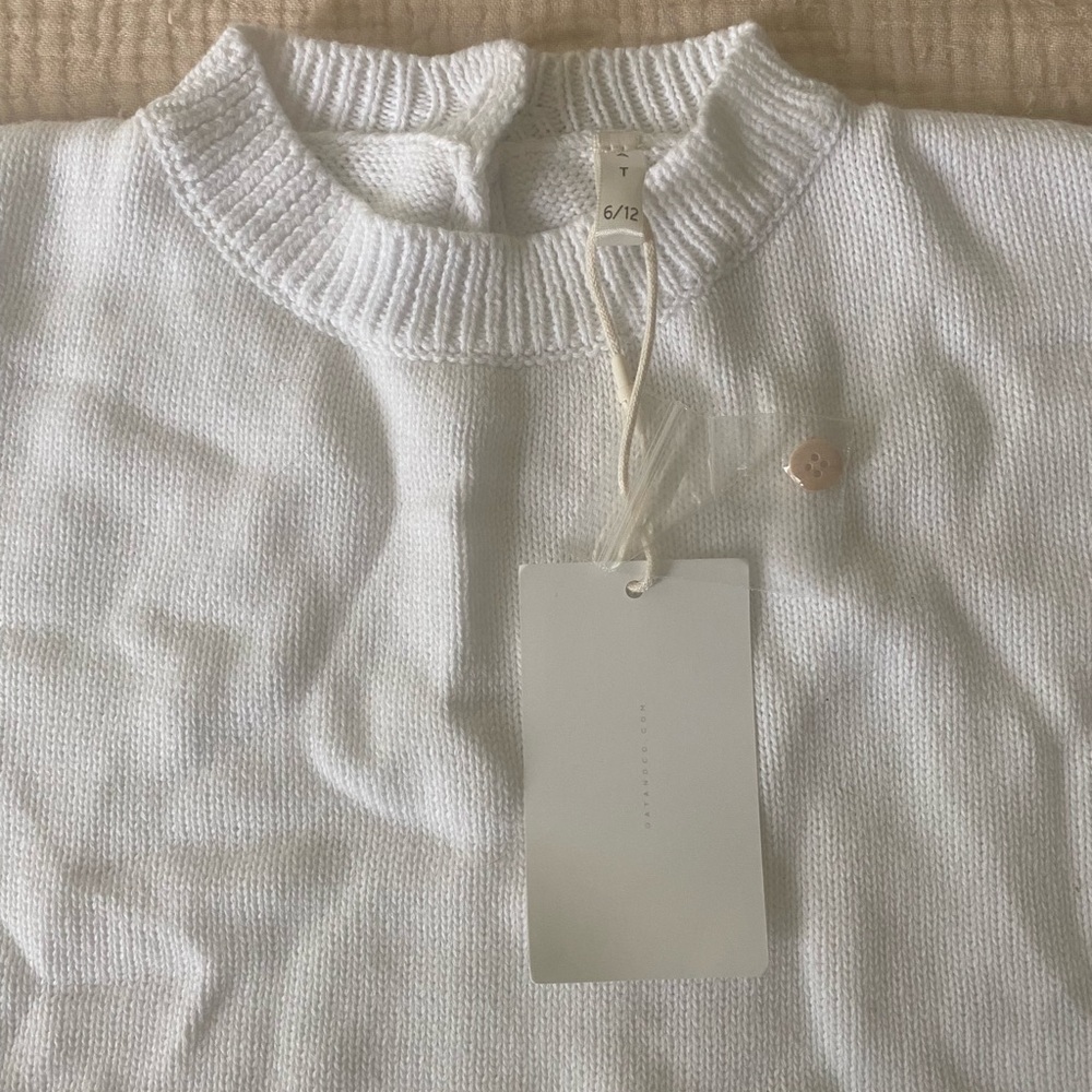 OAT CHILDREN oversized white knit romper NWT
